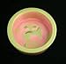 Melia Pink Watercolor Tap Design Ceramic Dog Bowl-LARGE