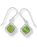 Boma Square Green Turquoise Bamboo Earrings