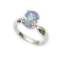 Twilight Shadows Lavender Aurora Borealis Crystal Sterling Silver Ring (Size 5,6,7,8,9,10)