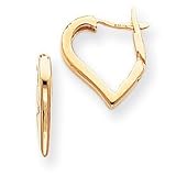 14k Heart Hinged Hoop Earrings