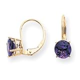 14k 7mm Amethyst leverback earring XLB113AM