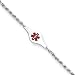 Toys : Sterling Silver Childrens Medical ID Bracelet Rope Link - 6 Inch