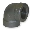 Industrial Grade 1LBU1 Elbow, 90 Deg, Blk Malleable Iron, 1/4 In