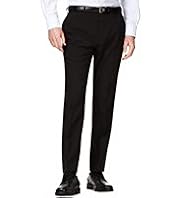 Crease Resistant Slim Fit Flat Front Trousers