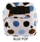 Blueberry Minky One Size Pocket Diapers - Hook/Loop - Blue Pop