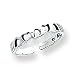 Sterling Silver Antiqued Cut-out Hearts Toe Ring