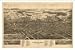 Historic Findlay Ohio c. 1889 Birds Eye View Map S WS