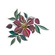 Red Flower Temporary Tattoo 2x2