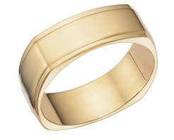 18kt Yellow Gold Four-Square Wedding Band