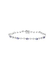 Tanzanite.com 14k White Gold Tanzanite and Diamond Bracelet 3.17 CTW.
