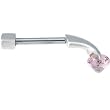 Sterling Silver 925 Nouveau Pink Crystal Spinner Nipple Ring