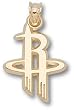 Houston Rockets Logo 5/8". Charm/Pendant -14K/10K, Stainless Steel or Gold Plated