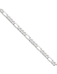 14k Gold White Gold 6.0mm Flat Figaro Chain 7 Inches