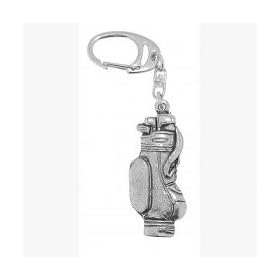 Accessories Galore Fine Quality English Pewter Golf Bag Keyring, Lovely Gift Idea