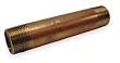 Industrial Grade 1VGK8 Nipple, Red Brass, 1/4 x 5 In, Threaded
