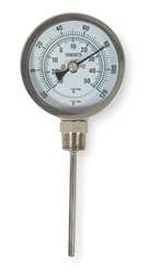 Industrial Grade 1NFZ8 Thermometer, Dial Size 3 In, -20 to 120 F