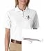 Women's polo shirt with embroidered image of: ice fishing jig