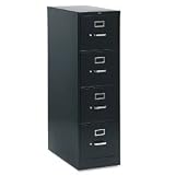 4-Drawer Letter File, Vertical, 15x25x52, Black