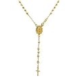 14k Yellow Gold Bead Rosary Necklace (18")