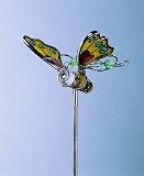 Review House of Marbles  / Plant Support - Stained Glass & Chrome Butterfly