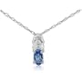 Tanzanite Jewelry: Tanzanite and Diamond Pendant in 10k White Gold | Fine Gemstone Jewelry