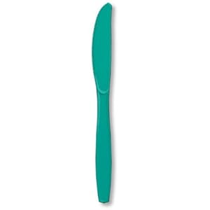 Teal Plastic Knives 