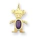 14k Amethyst Girl Birthstone Charm