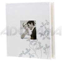 Dennis Daniels L4 Bella Style Bound Album, Wedding Silver Flowers Cloth Cover, Holds 200 4
