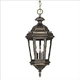 Estate-AP - 3 Light Colonial Outdoor Lighting Pendant Fixture Light - Antique Bronze Patina - B1061