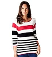 Per Una Pure Cotton Nautical Striped Knitted Jumper