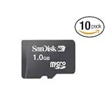 Sandisk 1GB microSD Card OEM 10-Pack (SDSDQ-001G) 10GB Total with BlueProton USB Card Reader