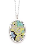Baroni Camden Blue Oval Japanese Paper Necklace