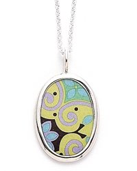 Baroni Camden Blue Oval Japanese Paper Necklace