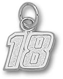 Kyle Busch Small Driver Number 18 3/8 Charm - Sterling Silver Jewelry