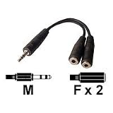 CABLING� Doubleur adaptateur jack 3.5 mm st�r�o C�ble 15 cm - Headphone Splitter R�partiteur Audiopar CABLING�