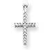 14k White Gold Diamond Cross Pendant