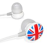 Écouteurs intra-auriculaires aux couleurs de la Grande Bretagne.