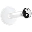 Clear BIOPLAST Black and White YIN YANG Logo Push In Labret