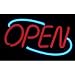 Open Neon Sign and Light