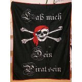 Salve PDF150200 - Piraten-Fleece-Decke samtweich in tranparenter Tasche - Motiv La� mich Dein Pirat sein - Gr��e ca. 150x200 cm