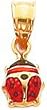 14K Gold Enameled Ladybug Charm
