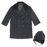 Rothschild Toddler Boys Wool Dress Coat Navy or Gray with Matching Hat