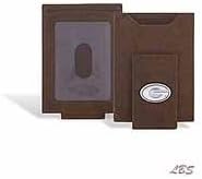 Georgia Crazy Horse Leather Front Pocket Money Clip Light Brown