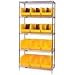 Quantum Storage Systems WR86-1842C Starter Kit for 86" High 4-Tier Wire Shelving Unit, Chrome Finish, 18" Width x 42" Length x 86" Height
