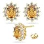 0.08 Ct Diamond & 9.34 Ct Citrine Earrings in 14K Yellow Gold