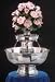 Princess Series Silver Bow Tie Trim S/S Multi-Beverage Fountain w/ Floral Top Cup - 3 Gal. - 220V