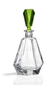 18oz. Green Crystal Decanter - Hamilton Collection - Bohemia Crystal - Made In Czech Republic
