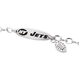 Stainless Steel New York Jets Logo Dangle ID Bracelet