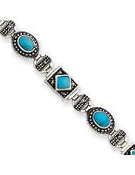 Sterling Silver Turquoise and Marcasite Bracelet QH1035-7"