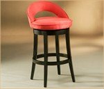 Urbana UB225 Swivel Bar Stool - Feher Black with Red Microfiber